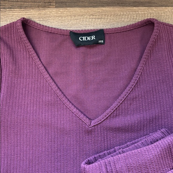 CIDER women's purple rib-knit two-piece set - Picture 2 of 4